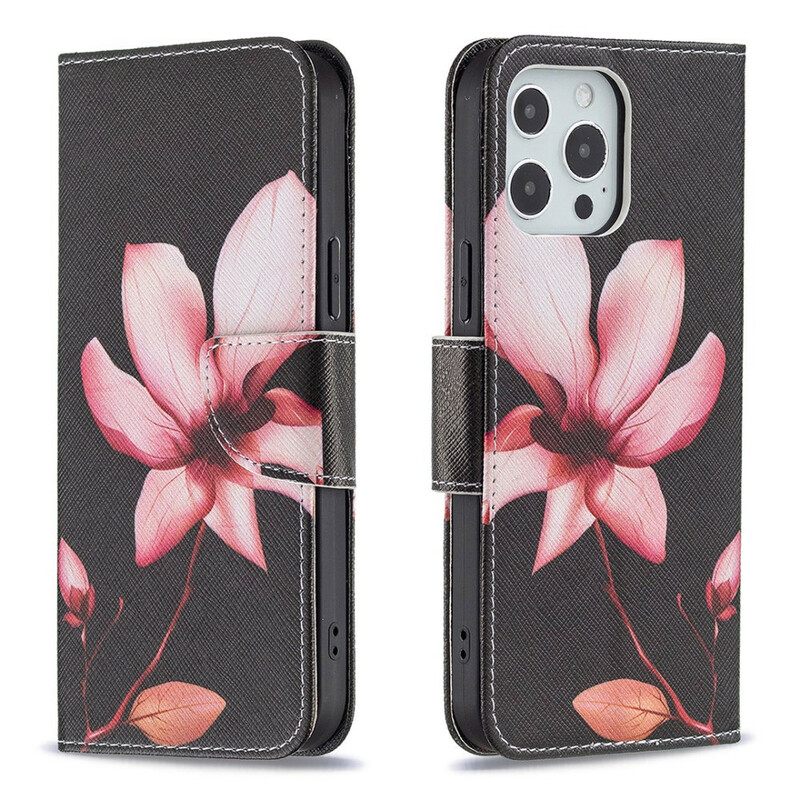 Kotelot iPhone 13 Pro Max Vaaleanpunainen Kukka