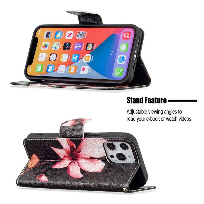 Kotelot iPhone 13 Pro Max Vaaleanpunainen Kukka