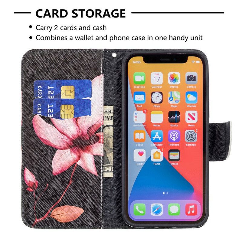 Kotelot iPhone 13 Pro Max Vaaleanpunainen Kukka