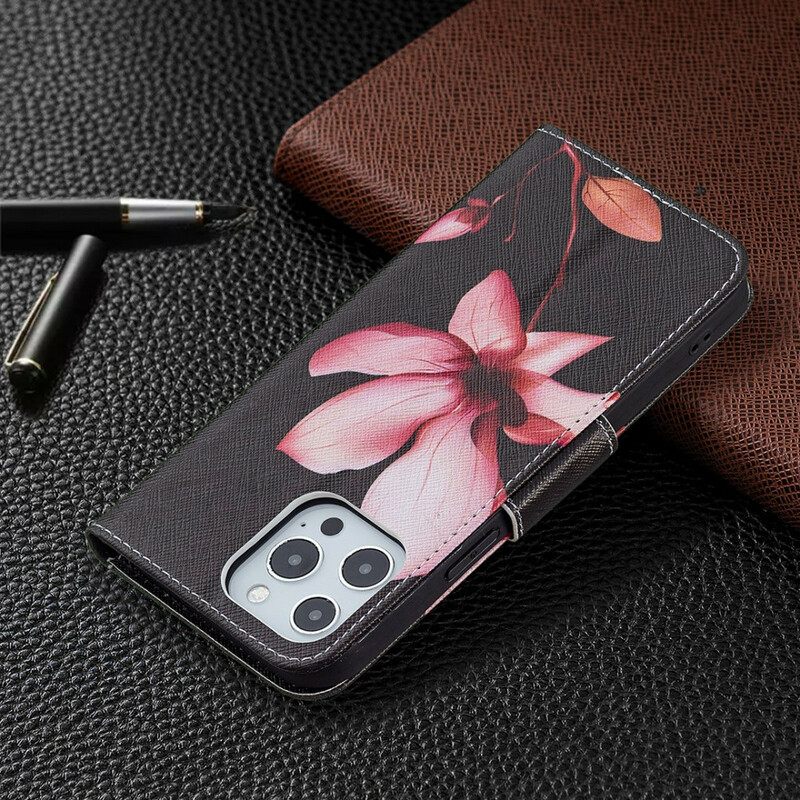 Kotelot iPhone 13 Pro Max Vaaleanpunainen Kukka