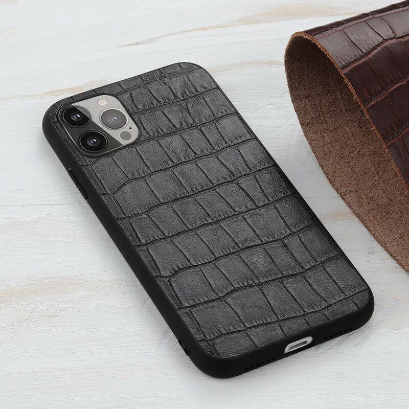 Kuori iPhone 13 Pro Max Aito Crocodile Texture Nahka