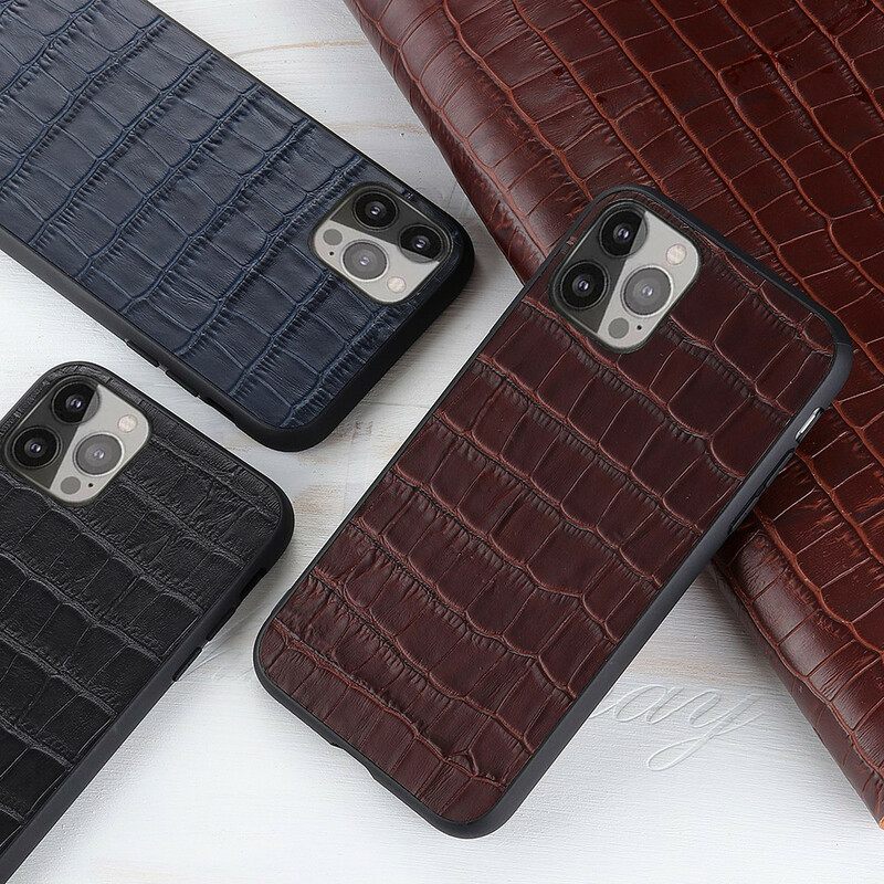 Kuori iPhone 13 Pro Max Aito Crocodile Texture Nahka