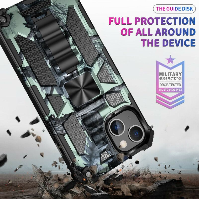 Kuori iPhone 13 Pro Max Camouflage Irrotettava Tuki