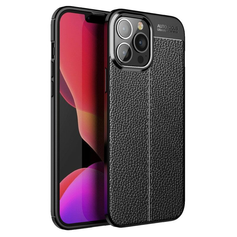 Kuori iPhone 13 Pro Max Double Line Litchi Leather Effect