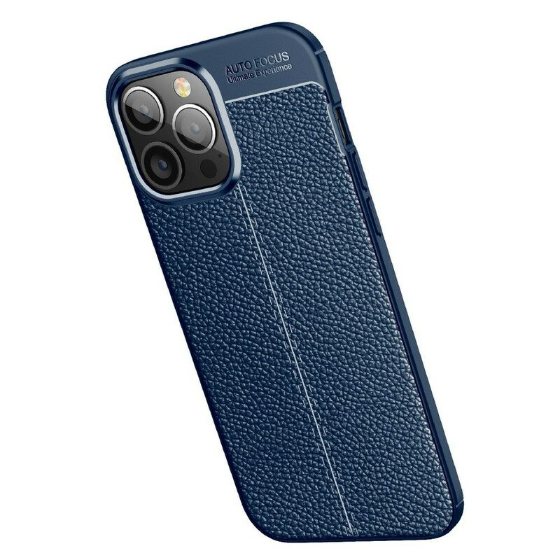 Kuori iPhone 13 Pro Max Double Line Litchi Leather Effect