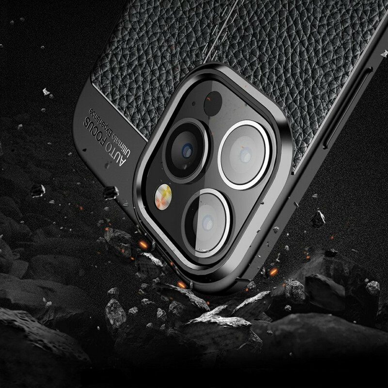 Kuori iPhone 13 Pro Max Double Line Litchi Leather Effect