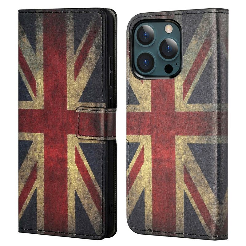 Nahkakotelo iPhone 13 Pro Max Englannin Lippu