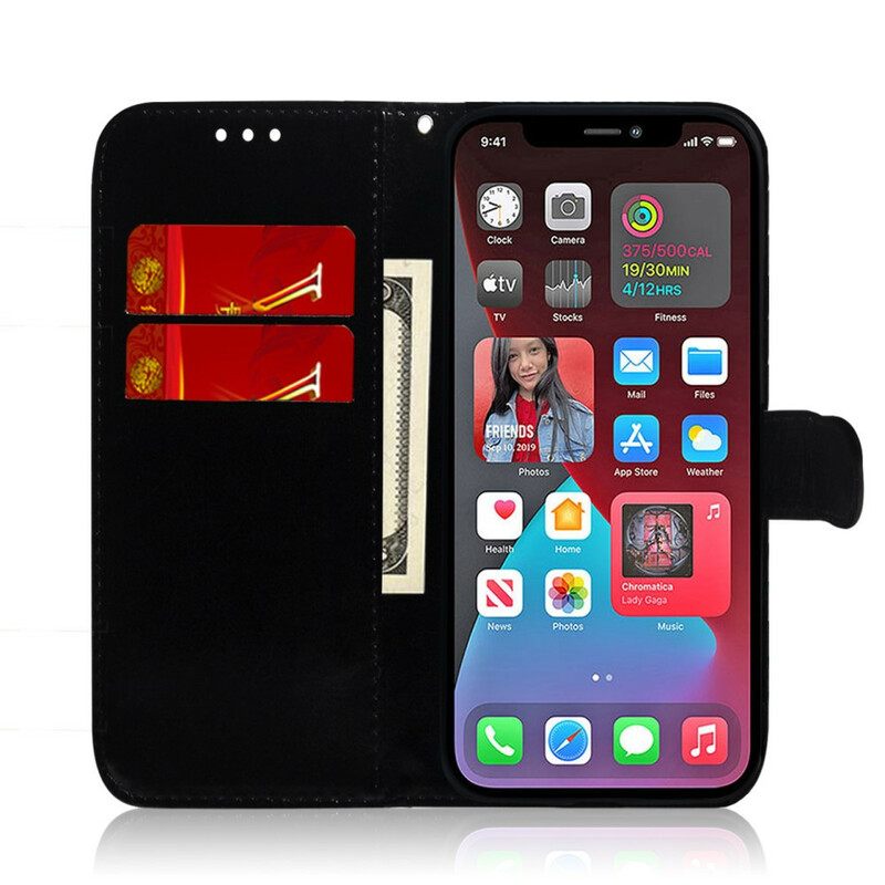 Nahkakotelo iPhone 13 Pro Max Keinonahkainen Peilin Kansi