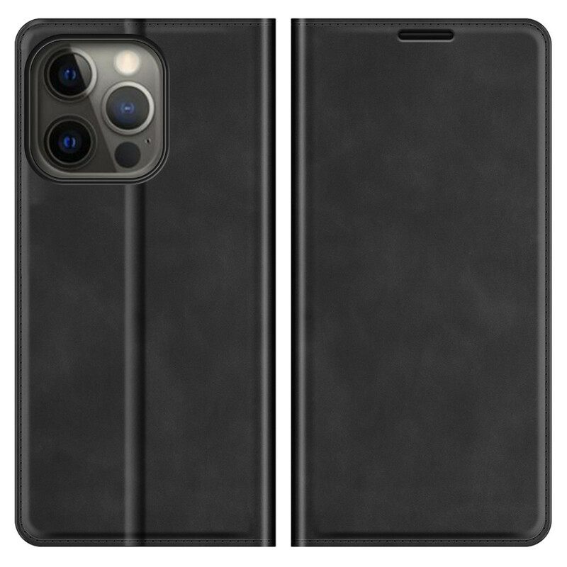 Puhelinkuoret iPhone 13 Pro Max Kotelot Flip Silk Soft Leather Effect
