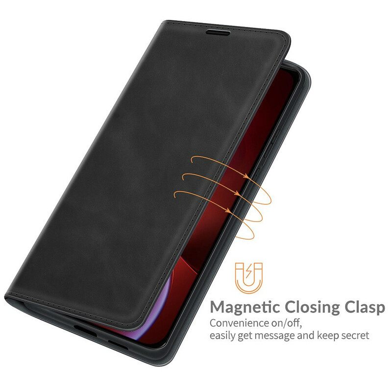 Puhelinkuoret iPhone 13 Pro Max Kotelot Flip Silk Soft Leather Effect