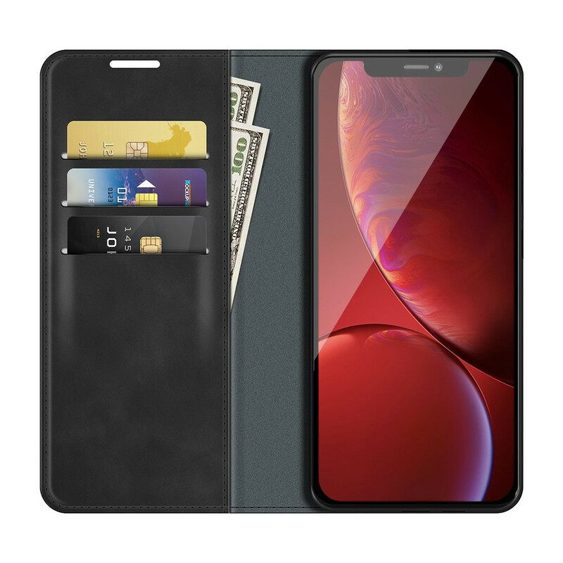 Puhelinkuoret iPhone 13 Pro Max Kotelot Flip Silk Soft Leather Effect