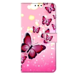 Kotelot Samsung Galaxy S26 Plus Vaaleanpunaisia Perhosia