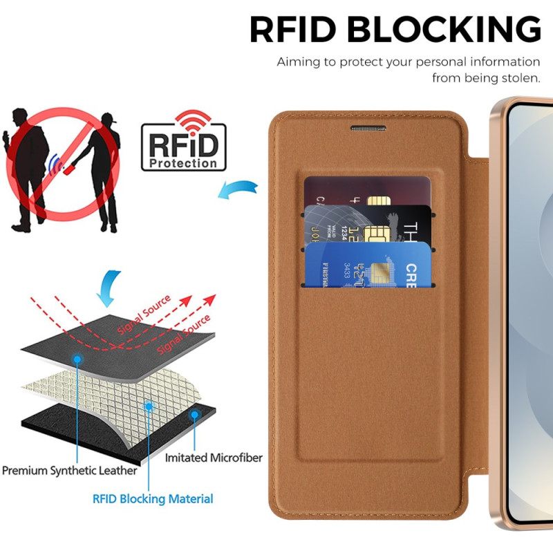 Nahkakotelo Samsung Galaxy S26 Plus Pehmustettu Rfid-korttikotelo