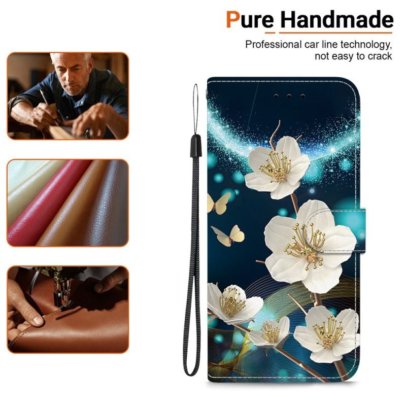 Kotelot Xiaomi 15t Valkoiset Magnoliat