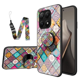 Kuori Xiaomi 15t Pidike Ja Hihna Tilkkutäkkikuviolla Suojakuori