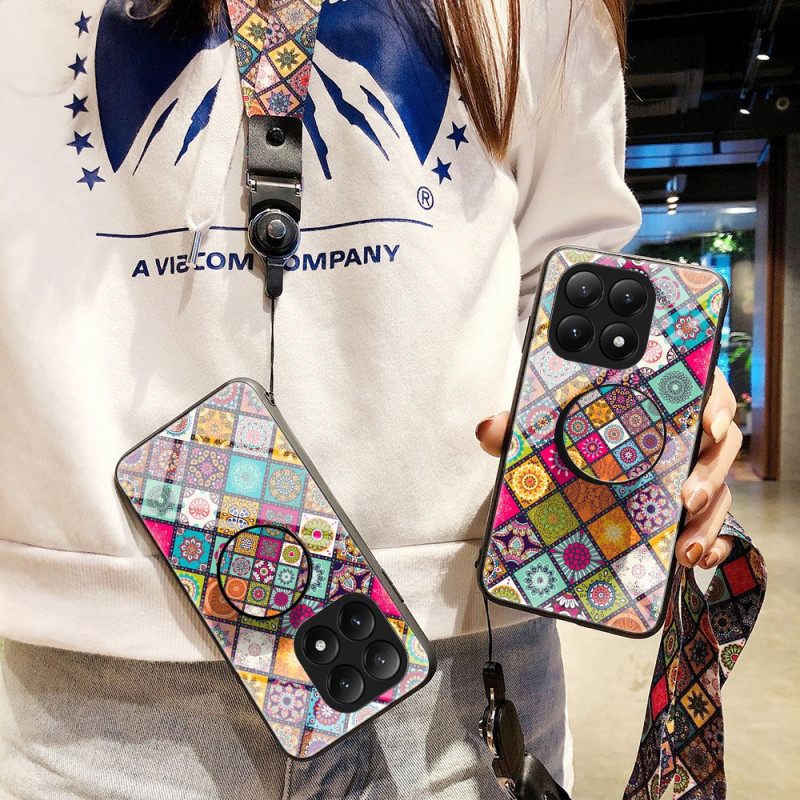 Kuori Xiaomi 15t Pidike Ja Hihna Tilkkutäkkikuviolla Suojakuori