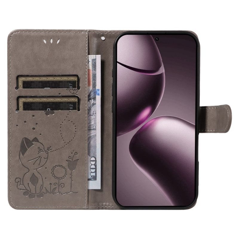 Nahkakotelo Xiaomi 15t Kissa Ja Mehiläinen