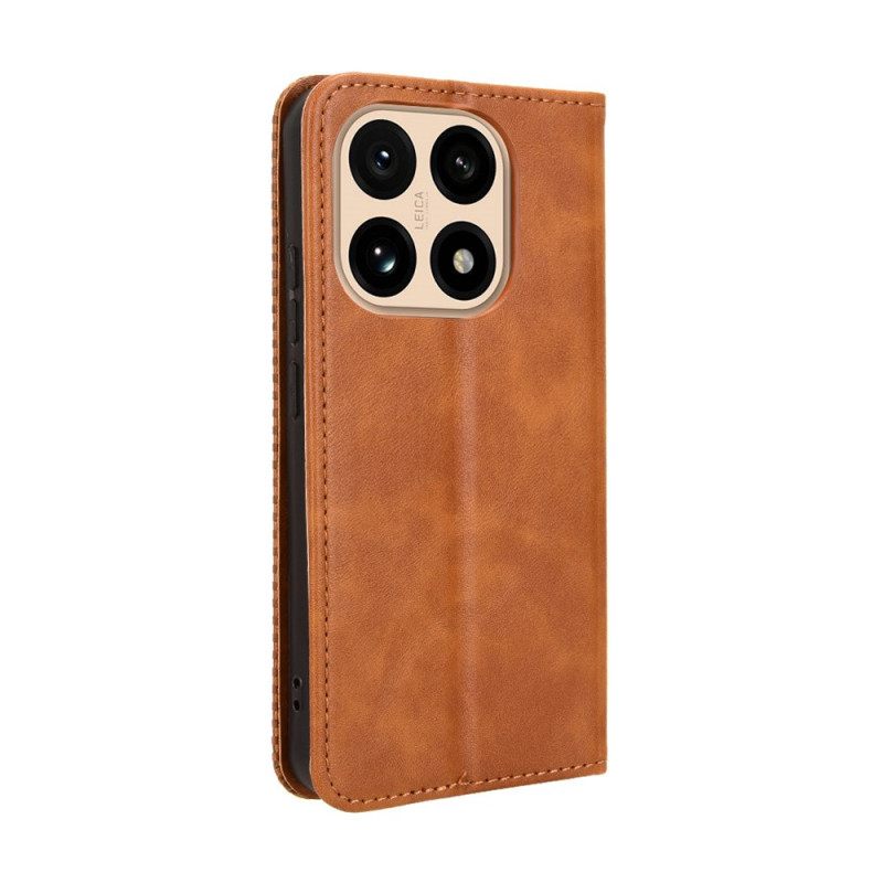 Nahkakotelo Xiaomi 15t Vintage-reunus