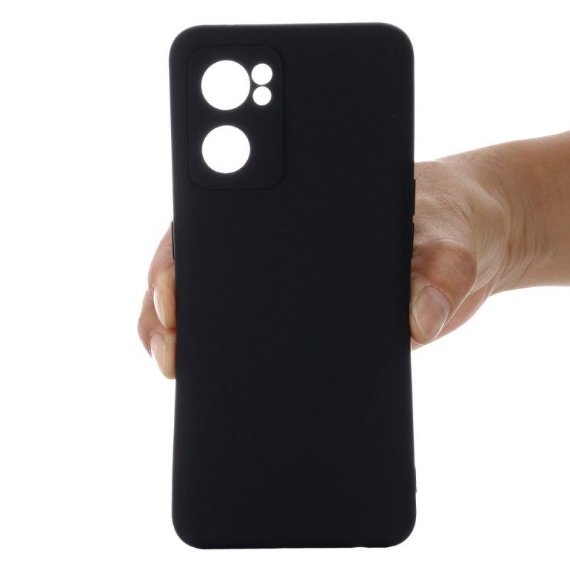 Case Oppo Find X5 Lite Nestemäinen Silikoni Kaulanauhalla