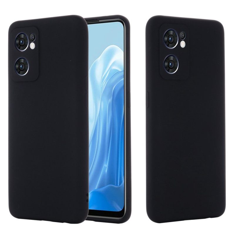 Case Oppo Find X5 Lite Nestemäinen Silikoni Kaulanauhalla