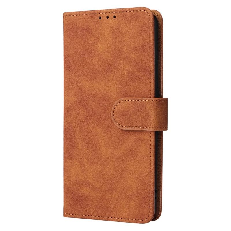 Flip Case Oppo Find X5 Lite Suojaketju Kuori Plain Leather Effect Strappy