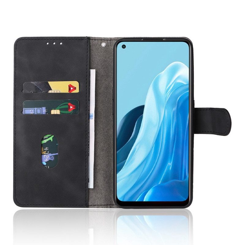 Flip Case Oppo Find X5 Lite Suojaketju Kuori Plain Leather Effect Strappy