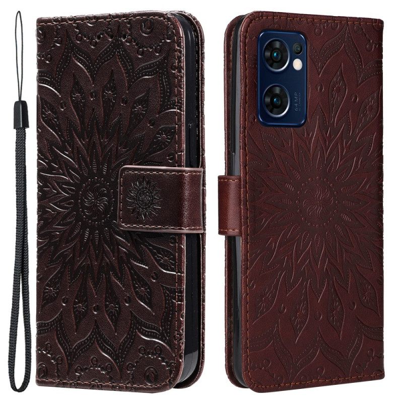 Kotelot Oppo Find X5 Lite Suojaketju Kuori Mandala Aurinkohihna