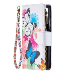 Kotelot Xiaomi Redmi Note 10 / 10S Butterflies Vetoketjullinen Tasku