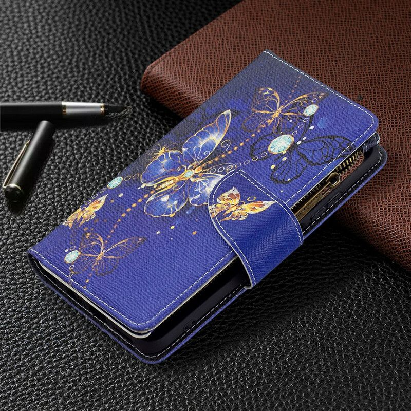 Kotelot Xiaomi Redmi Note 10 / 10S Butterflies Vetoketjullinen Tasku