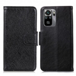 Nahkakotelo Xiaomi Redmi Note 10 / 10S Haljattu Nappanahka