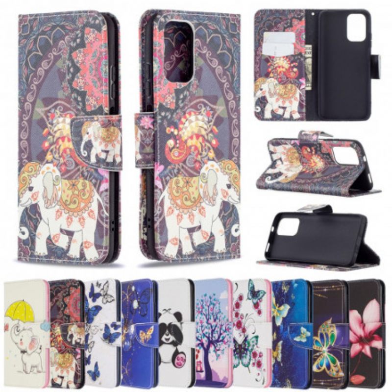 Nahkakotelo Xiaomi Redmi Note 10 / 10S Intian Norsut