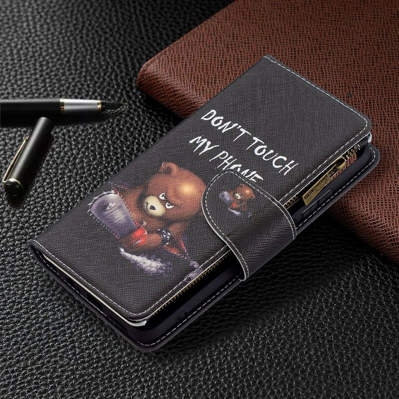 Nahkakotelo Xiaomi Redmi Note 10 / 10S Vetoketjullinen Pussikarhu
