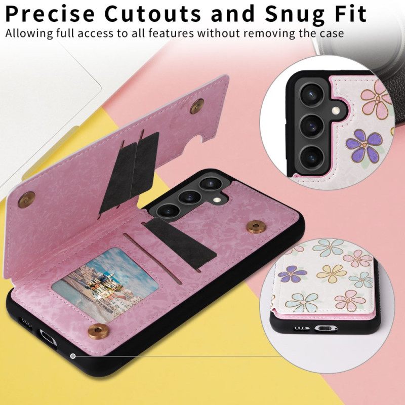 Case Samsung Galaxy S25 Fe Puhelinkuoret Kukkakuvioinen Korttikotelo
