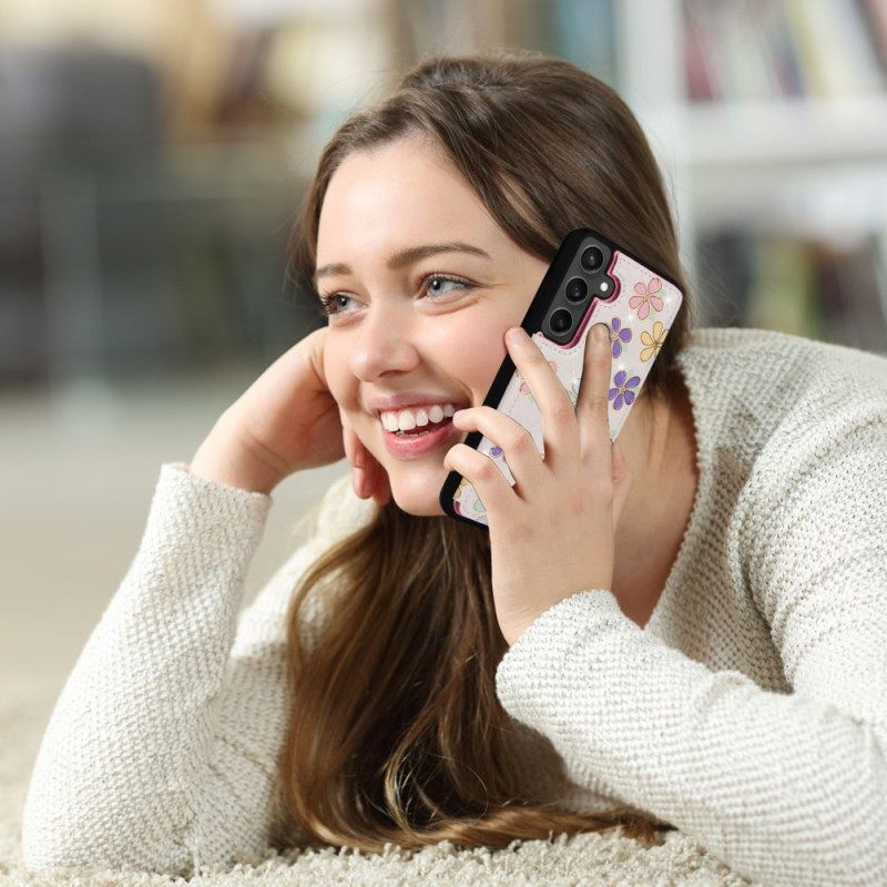Case Samsung Galaxy S25 Fe Puhelinkuoret Kukkakuvioinen Korttikotelo