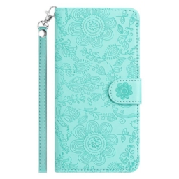 Kotelot Samsung Galaxy S25 Fe Kukkaiskuvio Ja Hihna