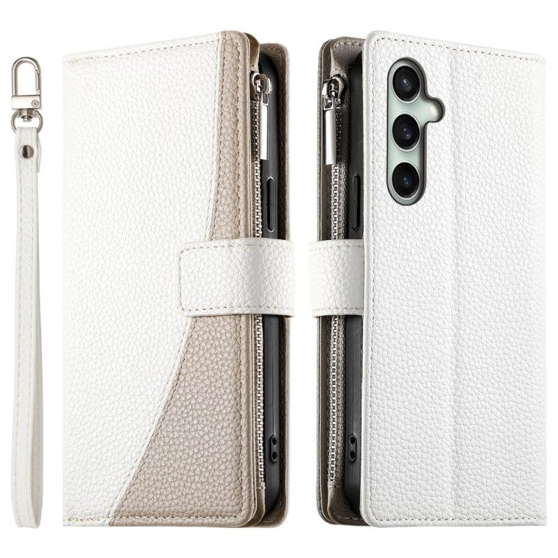 Kotelot Samsung Galaxy S25 Fe Puhelinkuoret Nahkainen Vetoketjullinen Lompakko Hihnoilla