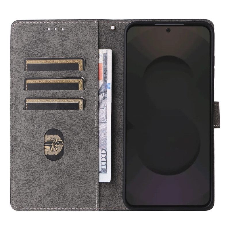 Kotelot Samsung Galaxy S25 Fe Rfid-suojattu Mokkanahkaefekti