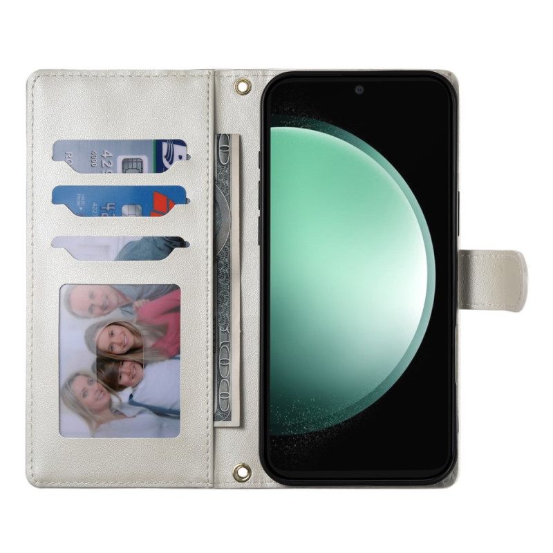 Kuoret Samsung Galaxy S25 Fe Tikattu Lompakko Hihnoilla