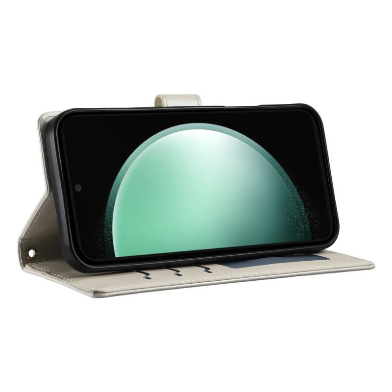 Kuoret Samsung Galaxy S25 Fe Tikattu Lompakko Hihnoilla