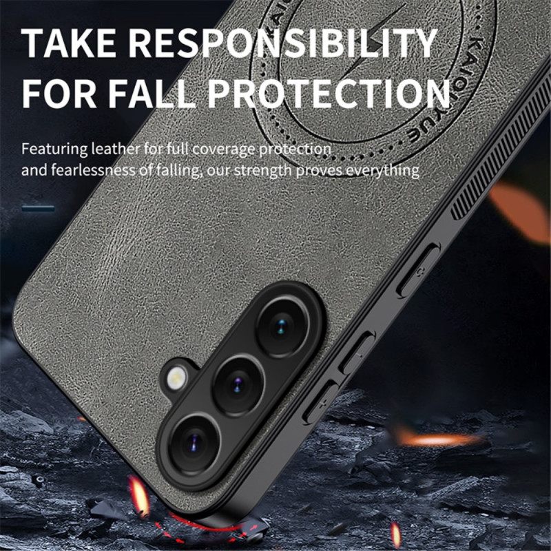 Kuori Samsung Galaxy S25 Fe Magsafe Nappa-nahkaefekti Suojakuori