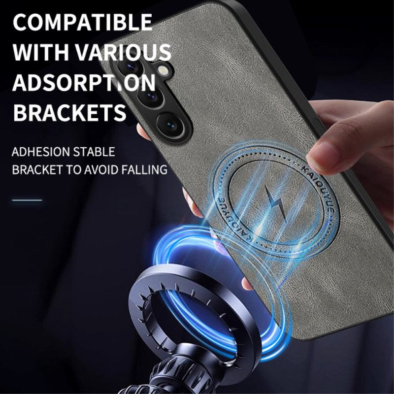 Kuori Samsung Galaxy S25 Fe Magsafe Nappa-nahkaefekti Suojakuori