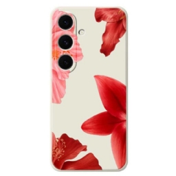 Kuori Samsung Galaxy S25 Fe Punainen Kukkasilikoni