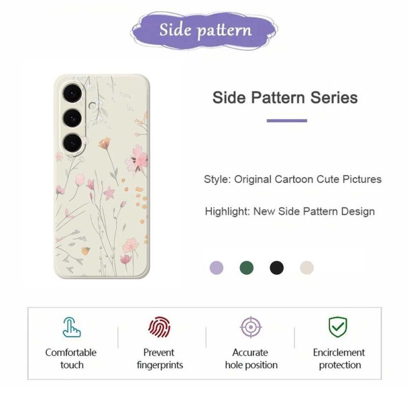 Kuori Samsung Galaxy S25 Fe Värikkäät Silikonikukat