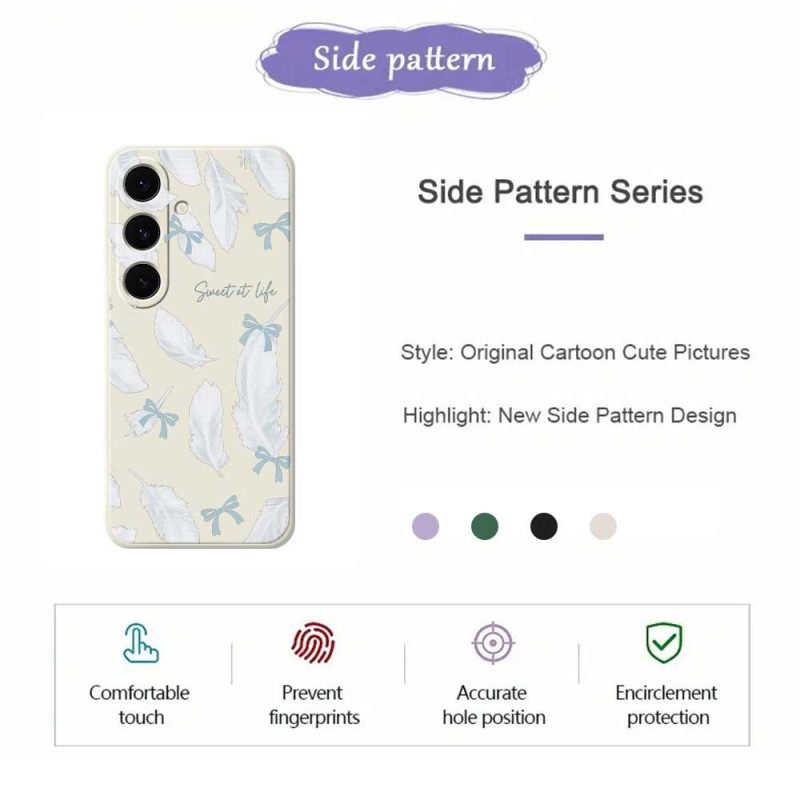 Kuori Samsung Galaxy S25 Fe Valkoinen Höyhen-silikoni