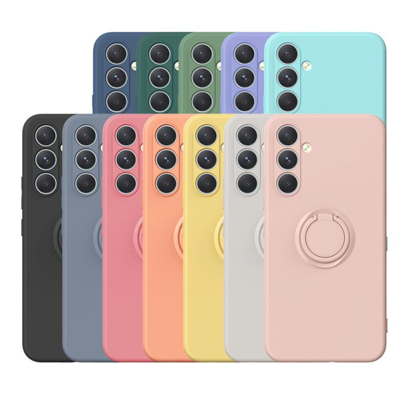 Puhelinkuoret Samsung Galaxy S25 Fe Silikoni Sormuspidikkeellä Ja Nauhalla