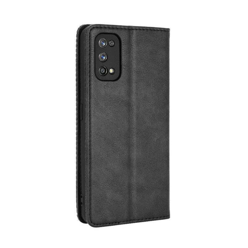 Puhelinkuoret Realme 7 Pro Kotelot Flip Tyylitelty Vintage-nahkaefekti