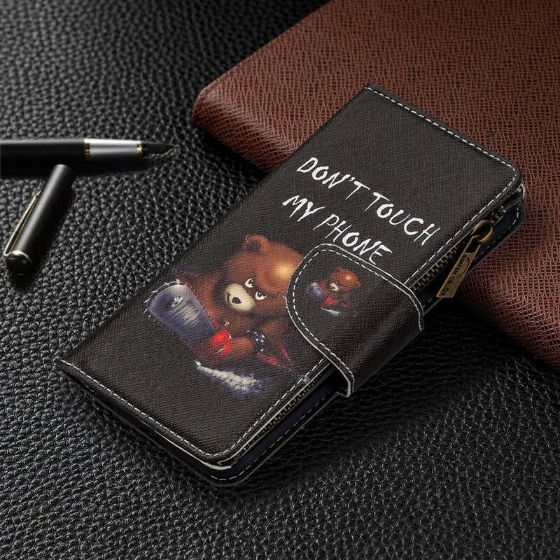 Flip Case Samsung Galaxy Note 10 Vetoketjullinen Pussikarhu