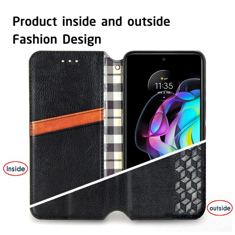 Puhelinkuoret Motorola Edge 20 Kotelot Flip Diamond Texture Leather Effect