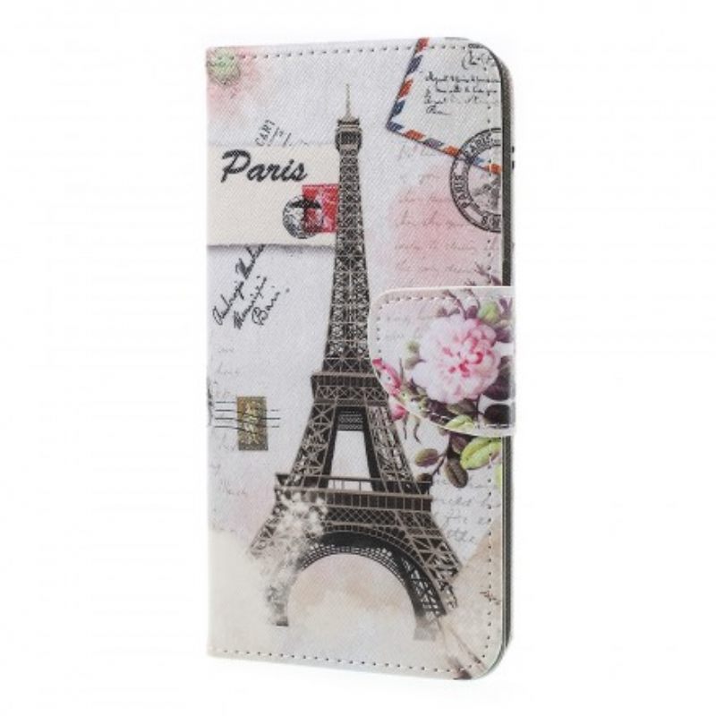 Nahkakotelo Samsung Galaxy A7 Retro Eiffel-torni