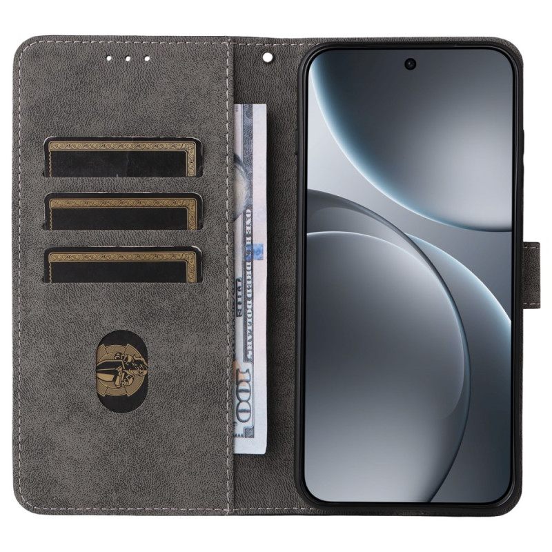 Nahkakotelo Oppo Find X9 5g Mokkanahkakuvio Hihnalla